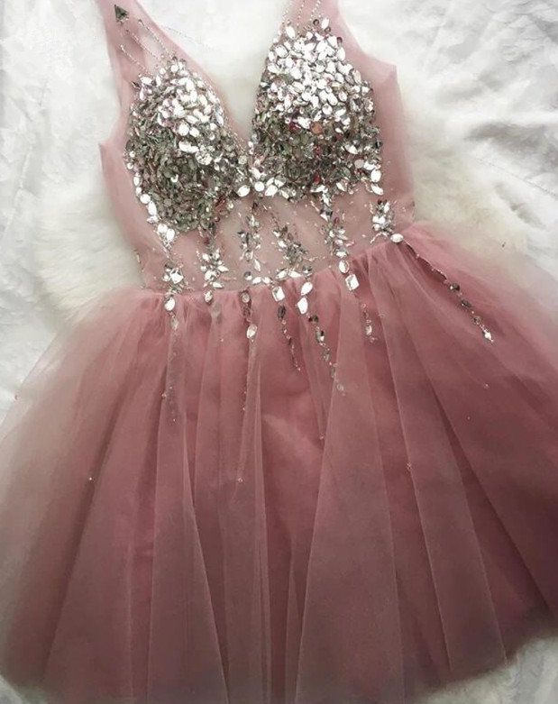 Tulle Party Dress,beaded Formal Dress, Homecoming Dress