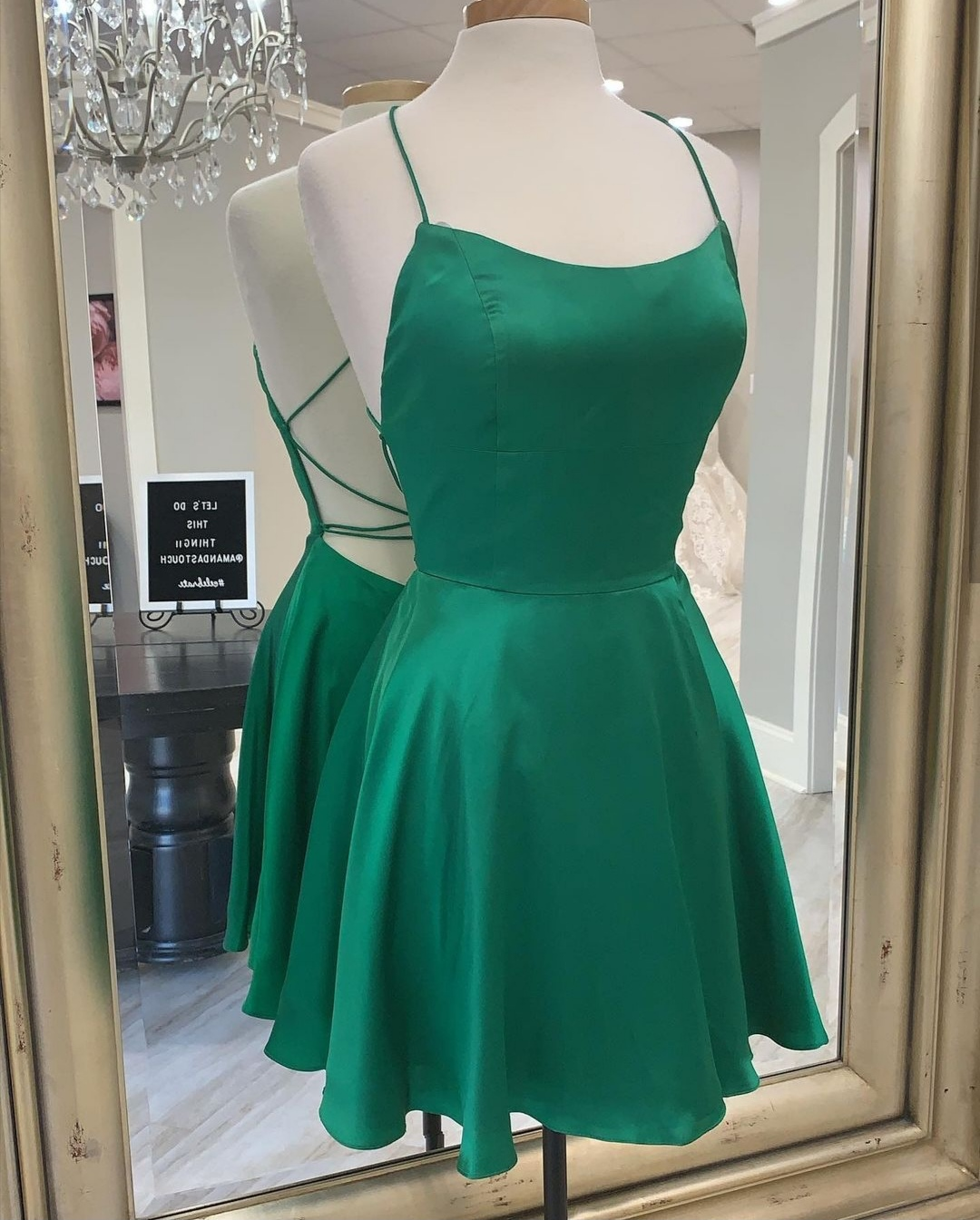 Scoop Neck Hunter Green Short Hoco Party Dress Scoop Neck Hunter Green Short Hoco Party Dress