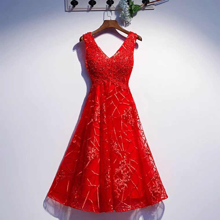 V-neck Short Party Dress, Charming Little Homecoming Dress