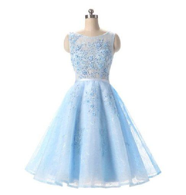 Charming Elegant Prom Dress,light Blue Tulle Prom Dress,short Homecoming Dress,prom Gown