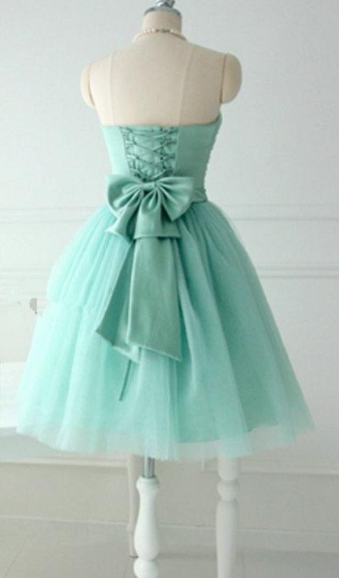 Light Green Tulle A Line Short Homecoming Dress ,off Shoulder Girls Junior Prom Gowns