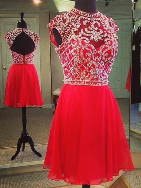 Red Short Homecoming Dress,sexy Short Prom Dress,red Chiffon Prom Dress, Backless Short Prom Dress,prom Dress With Beadings