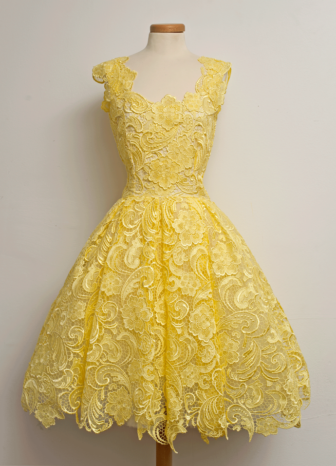 Vintage Homecoming Dresses, Yellow Prom Dress,homecoming Dress, Cute Homecoming Gown