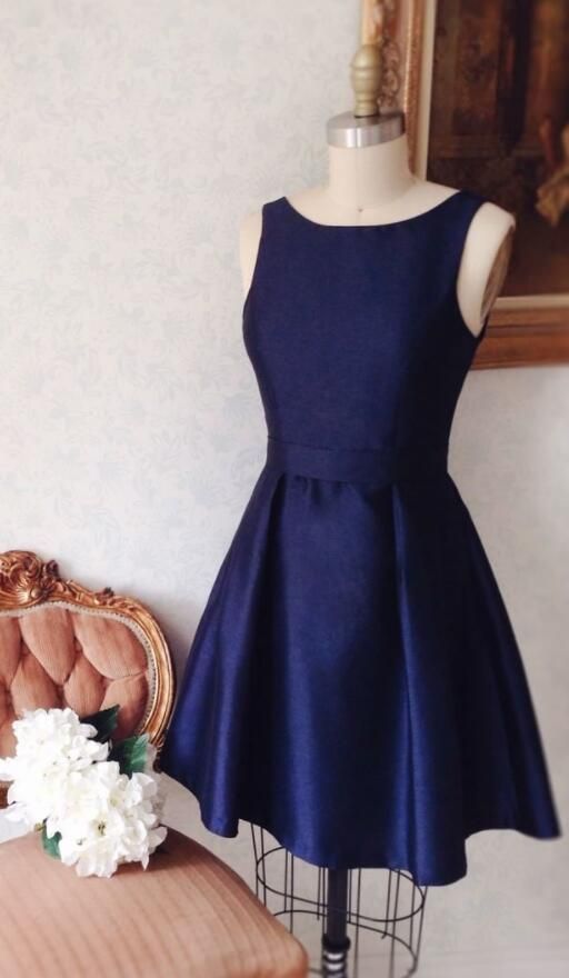 Simply Homecoming Dresses, Short Navy Blue Homecoming Dress