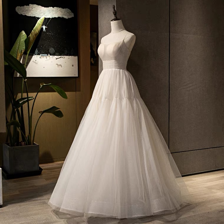 Spaghetti Strap Evening Dress, Fairy Temperament Dress, Elegant Bridesmaid Dress
