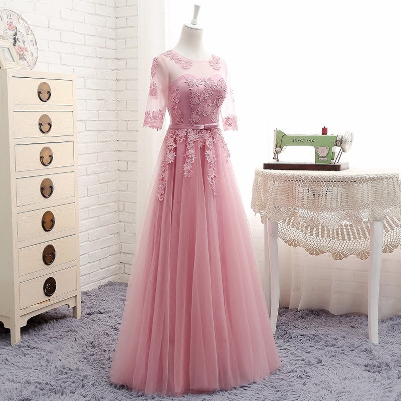 Elegant Sexy Tulle Applique Formal Prom Dress, Beautiful Long Prom Dress, Banquet Party Dress