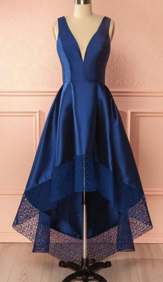 Elegant Vneck Sleeveless Satin Formal Prom Dress, Beautiful Long Prom