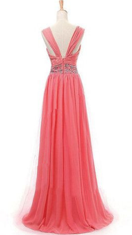 Lovely A Line Halter Chiffon Long Prom Dress,Formal Dress