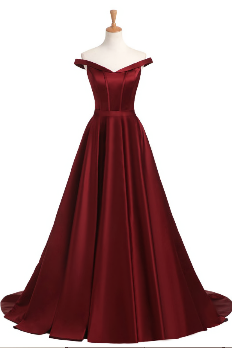 Elegant A Line Satin Formal Prom Dress, Beautiful Long Prom Dress, Banquet Party Dress on Luulla