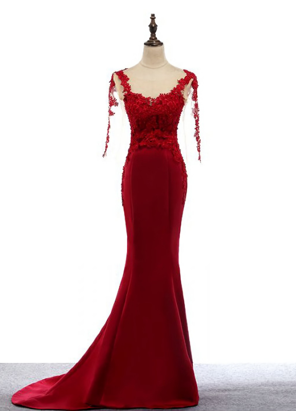 Elegant A Line Off Shoulder Lace Satin Formal Prom Dress, Beautiful Long Prom Dress, Banquet