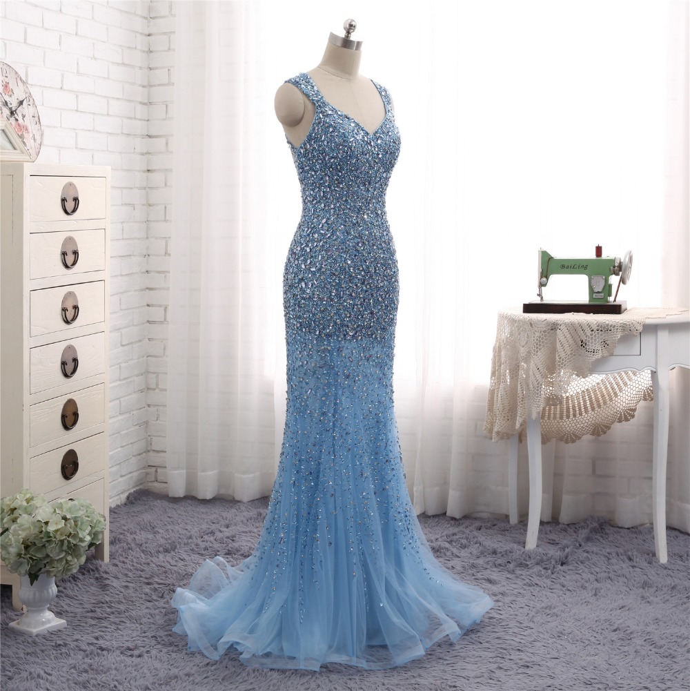Elegant Mermaid Beaded Tulle Formal Prom Dress, Beautiful Prom Dress, Banquet Party Dress