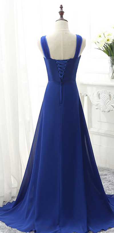 Classy A Line Sweetheart Chiffon Long Party Dress Prom Dresses main image 0