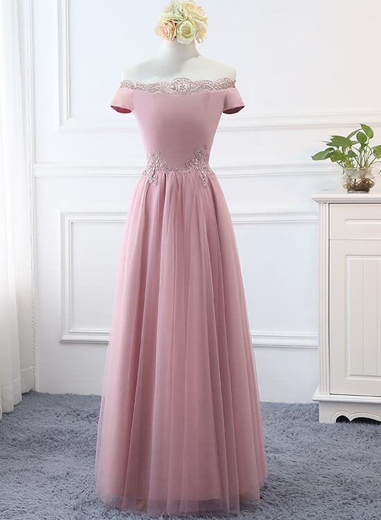 Elegant Sweetheart Off Shoulder Tulle Formal Prom Dress, Beautiful Long Prom Dress, Banquet Party Dress