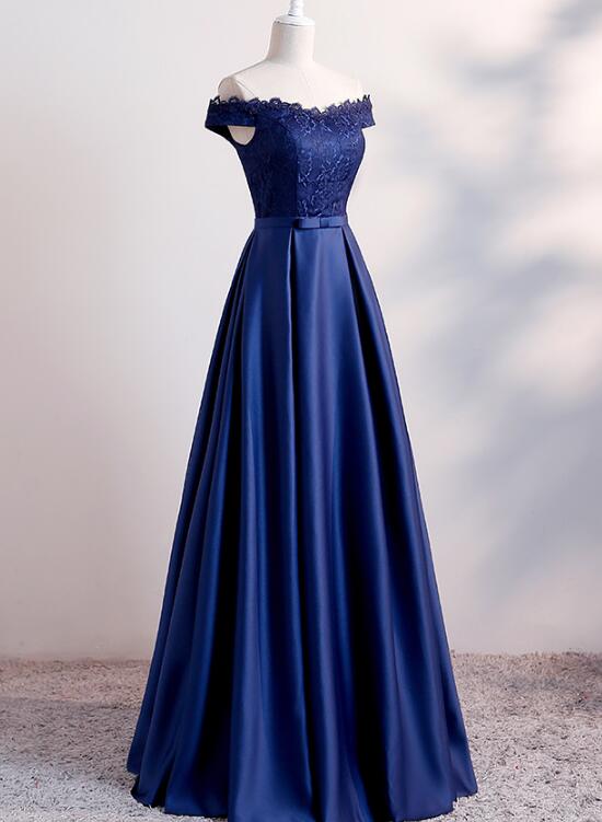 Elegant Sweetheart Vintage Satin Formal Prom Dress, Beautiful Long Prom Dress, Banquet Party Dress