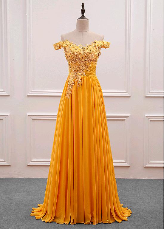 Elegant Chiffon Long A-line Formal Prom Dress, Beautiful Long Prom Dress, Banquet Party Dress