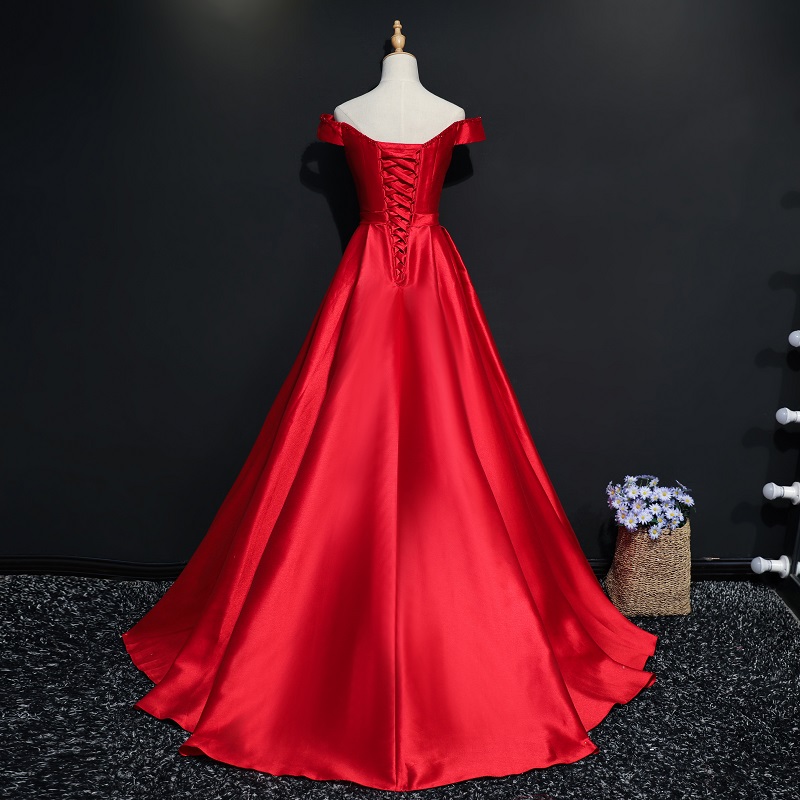 Elegant Satin Off-Shoulder Dress
