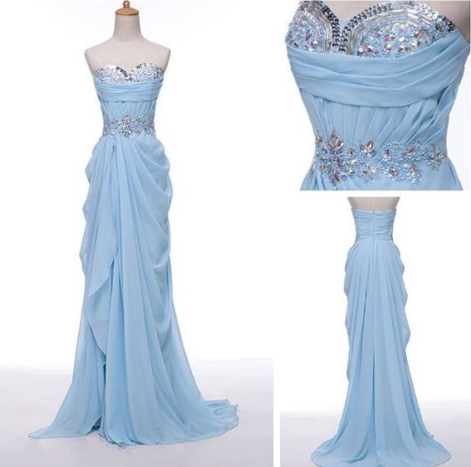 Prom Dresses,charming Prom Dress,chiffon Prom Dress,sweetheart Prom Dress,beading Prom Dress,a-line Evening Dress