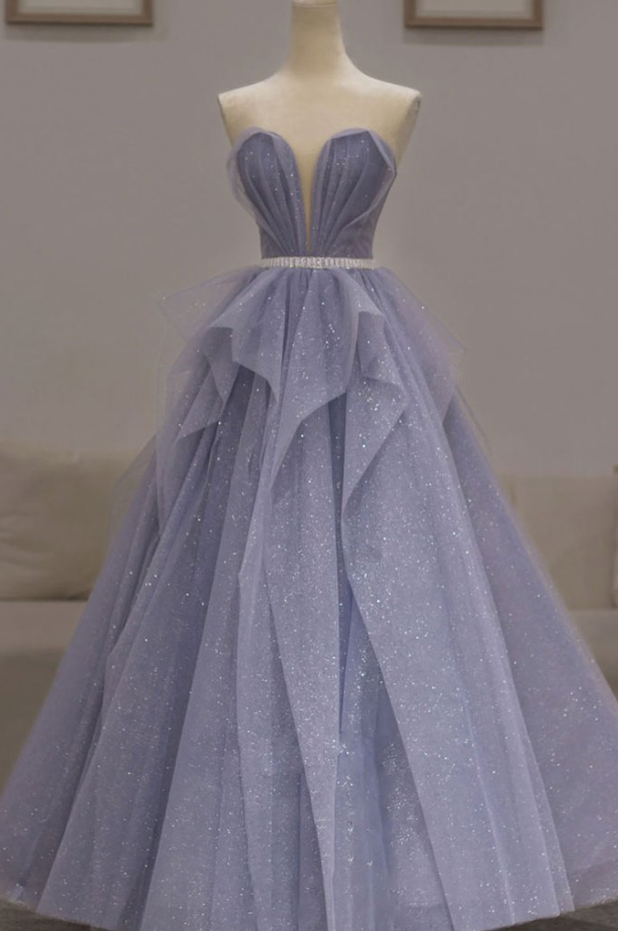 Prom Dresses, Purple Sweetheart Sequin Long Prom Dress Purple Formal Dress