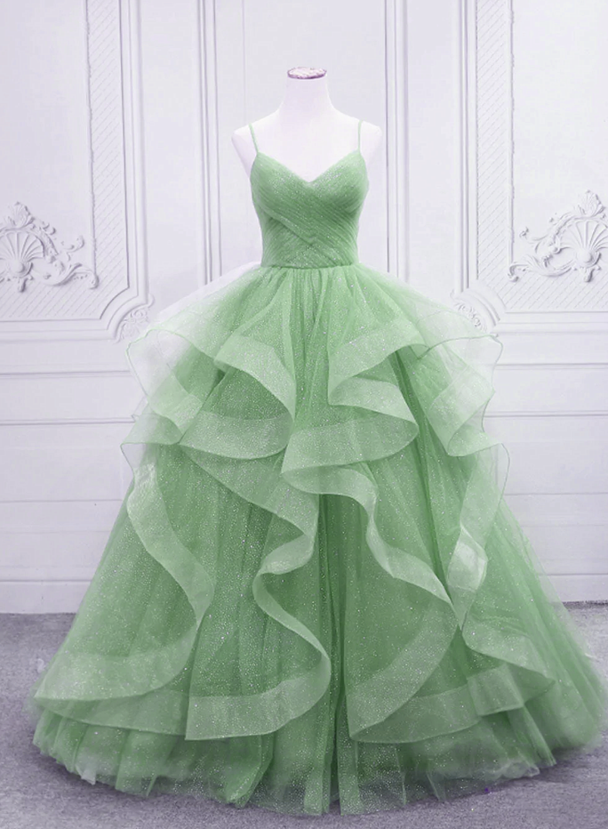 Prom Dresses, Prom Dresses,tulle Long Formal Dress Party Dress Green Evening Dress