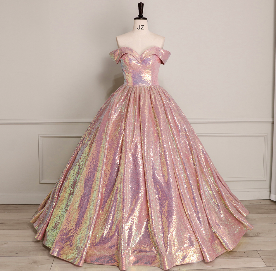 Prom Dresses, Off Shoulder Sequin Princess Party Dress