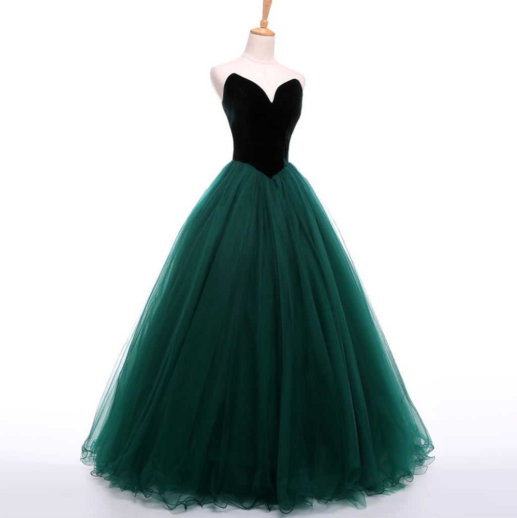 Prom Dresses, Strapless Sleeveless Evening Gowns, Slim Temperament Long Gowns