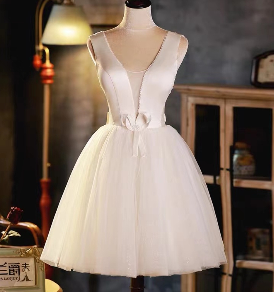 Homecoming Dresses, White Evening Gowns, Sweetheart Party Dresses