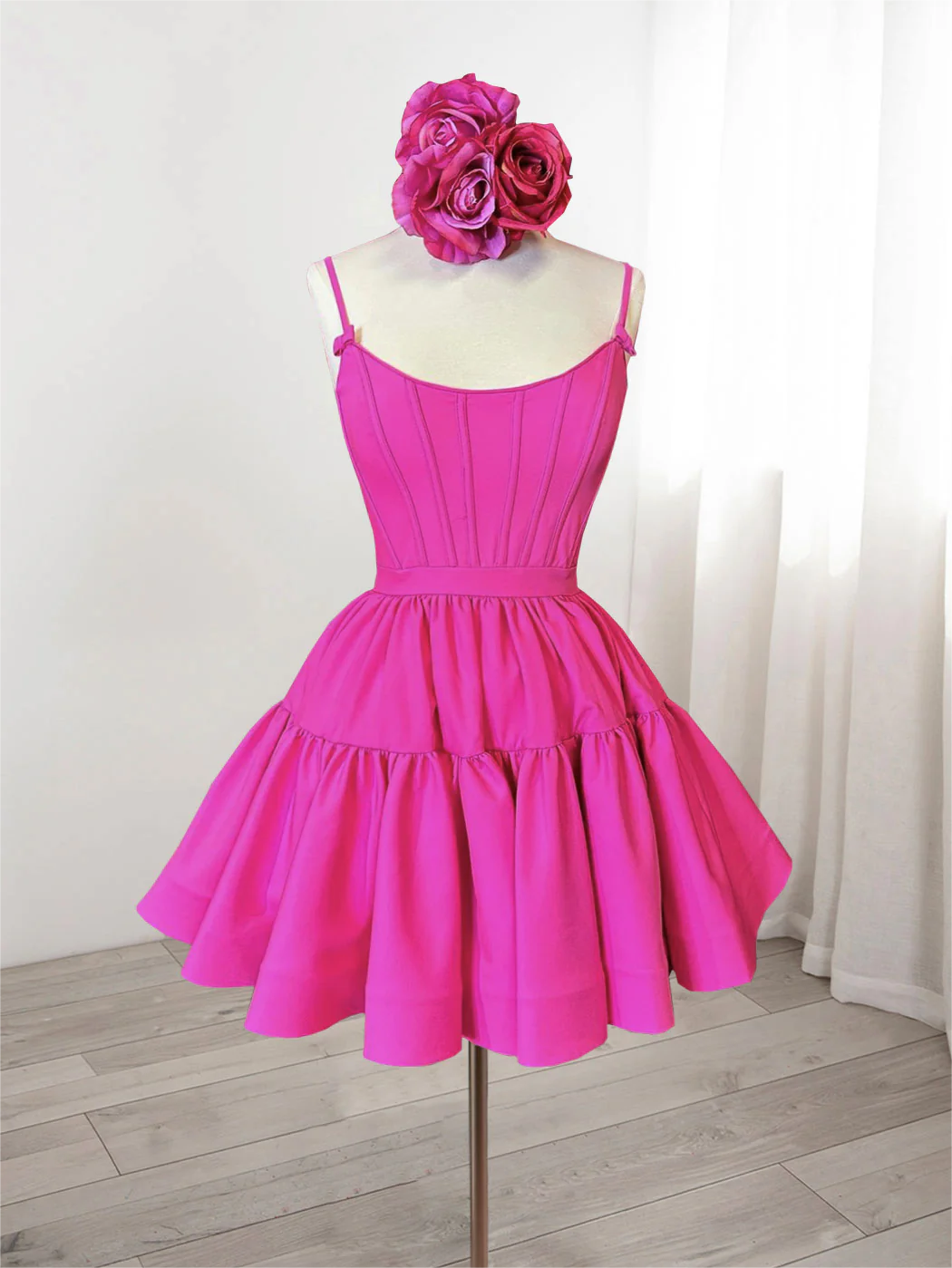 Homecoming Dresses,a-line Pink Satin Short Prom Dress, Backless Cute Pink Homecoming Dress