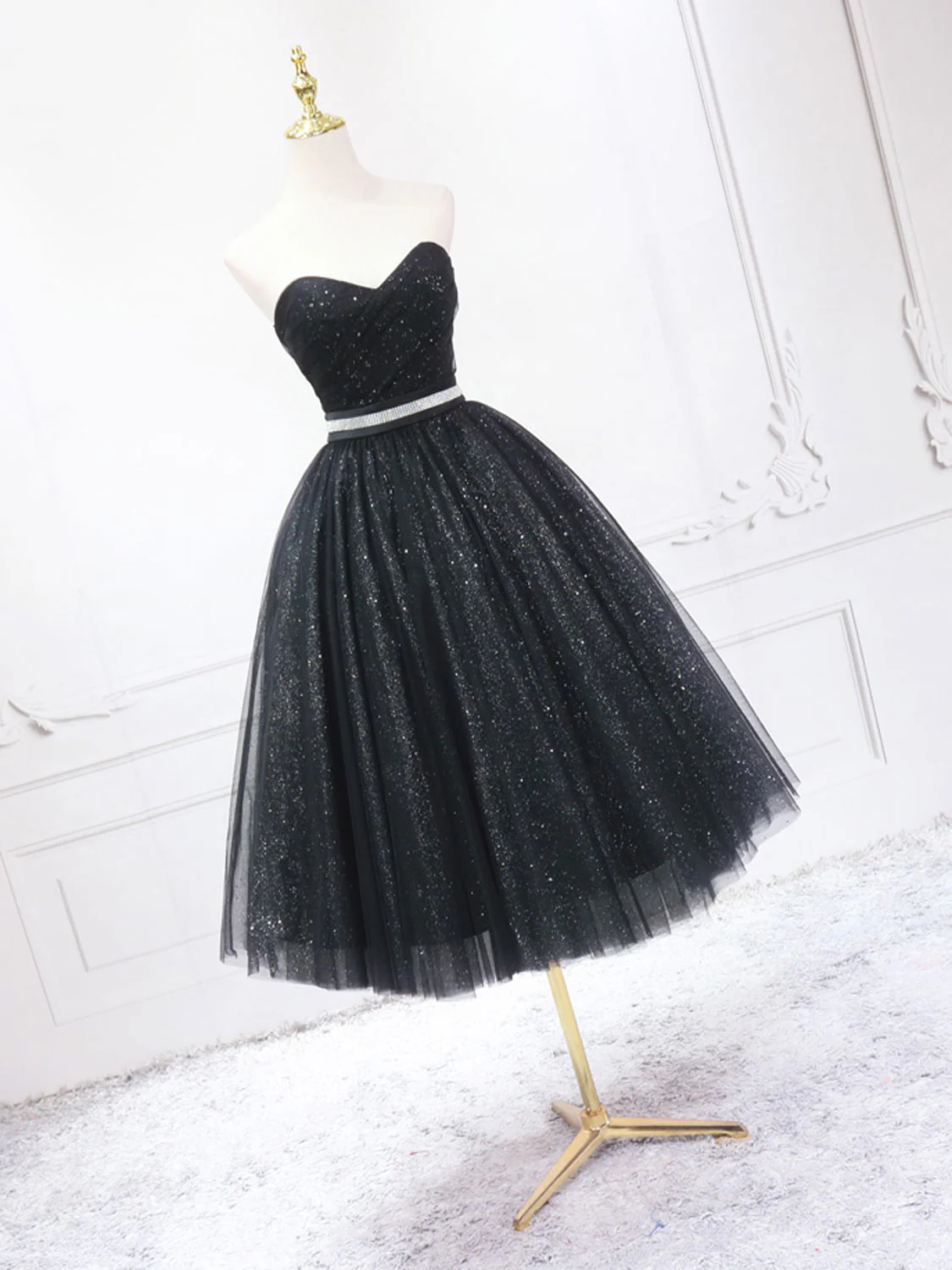 Black A Line Birthday Outfit Short Evening Dress Short Party Dress Cocktail Dresses Homecoming Dress main image 1