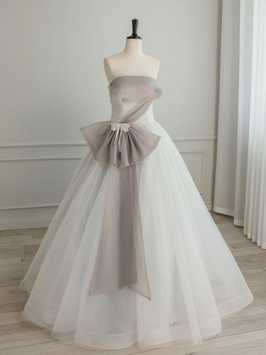 White Prom Dresses A Line Party Gown for Women main image 1