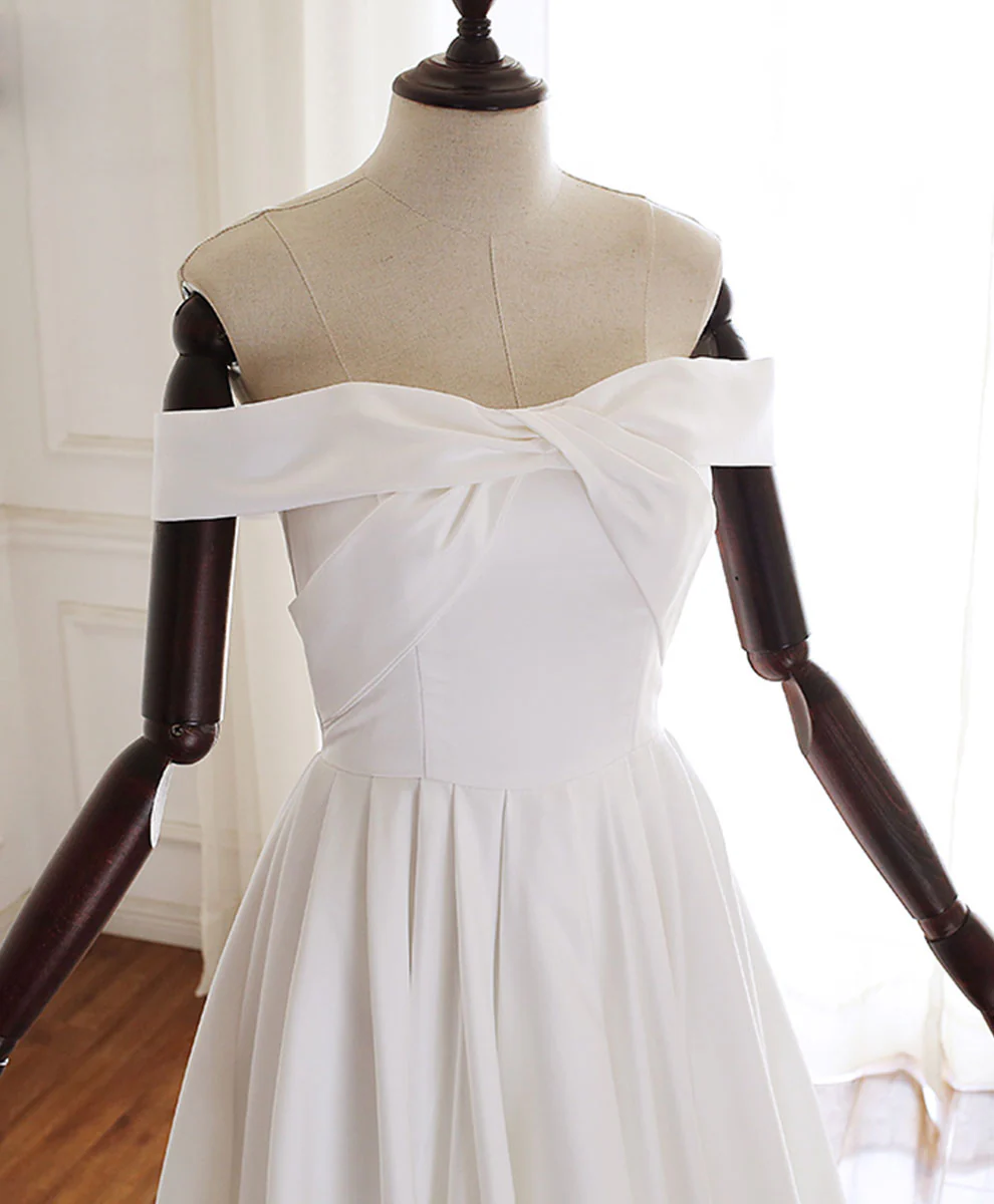White One Shoulder Long Prom Dress Formal Party Dress