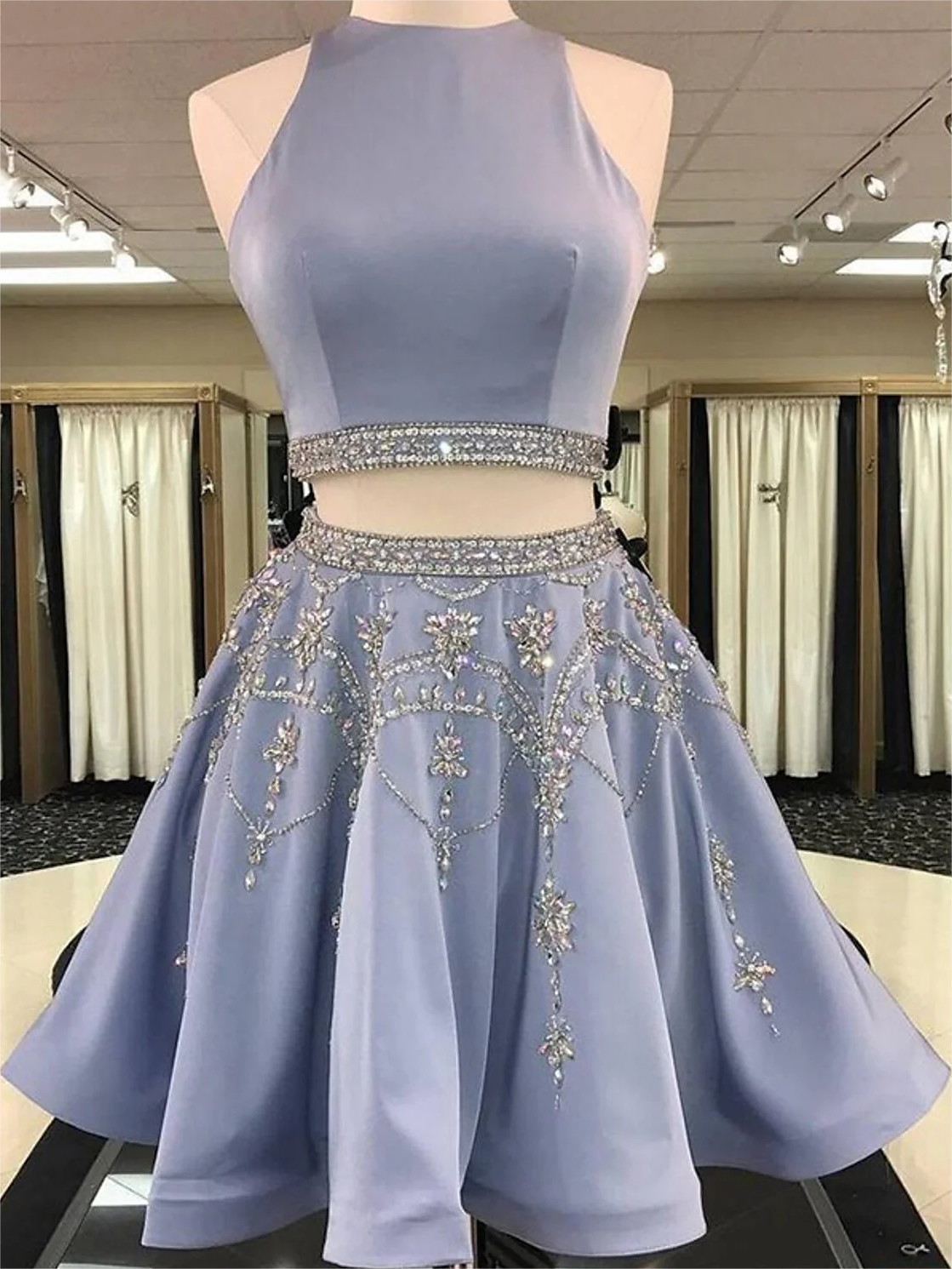 sachin and babi light blue dress A-Line Homecoming Dresses Elegant Dress Holiday Short Mini Sleeveless Off Shoulder Pink Dress Satin with Strappy main image 0
