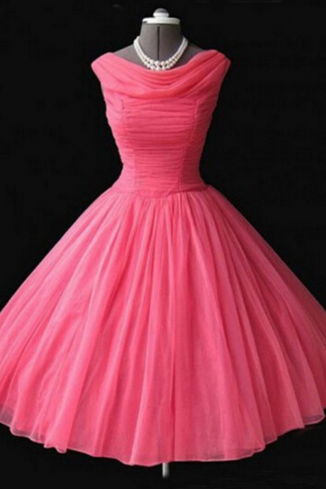 Prom Homecoming Dresses, Vintage Watermelon Dresses, Homecoming Dress, Chiffon Homecoming Dresses