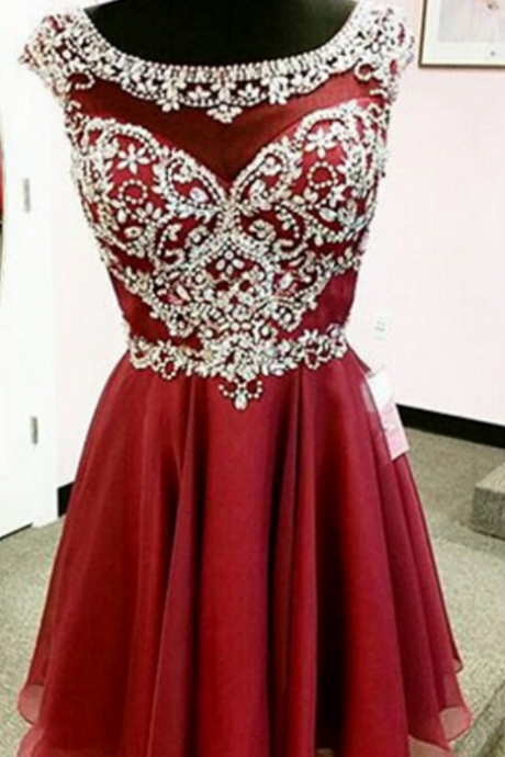 Beaded Red Homecoming Dresses, 2017 Homecoming Dress, Short Homecoming Dress, Homecoming Dress, Dresses