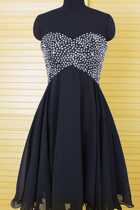 Sweetheart Black Homecoming Dress,short Mini Homecoming Dresses