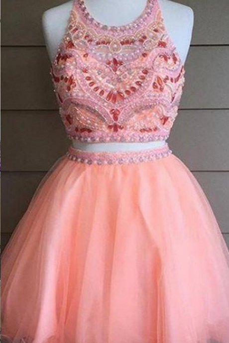 Two Piece Homecoming Dress,high Neck Homecoming Dresses