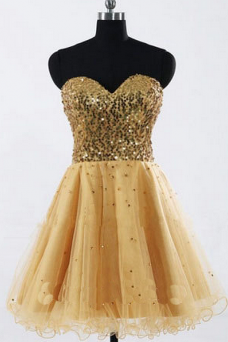 Strapless Sweetheart Beaded Tulle Short Homecoming Dress, Party Dress, Prom Dress