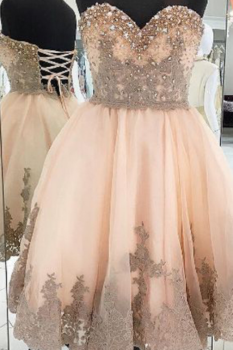 Modest Homecoming Dresses,gorgeous Homecoming Dresses,sweetheart Homecoming Dress,lace Up Homecoming