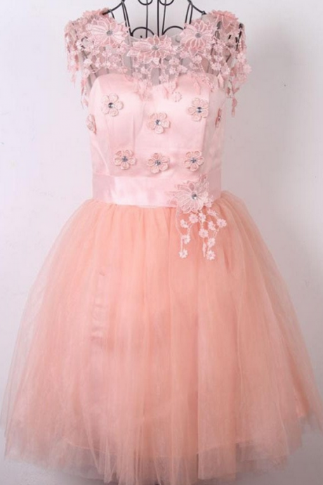 Luxury See Through Rhinestone Red Organza Homecoming Dresses, SF0055