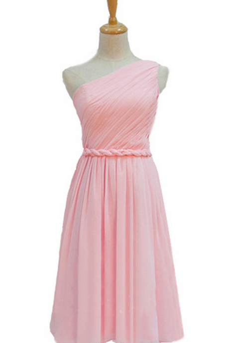 Short Bridesmaid Dress, Pink Bridesmaid Dress, One Shoulder Bridesmaid Dress, Bridesmaid Dress