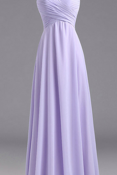 Sweetheart Lavender Bridesmaid Dresses, Chiffon Floor-length Bridesmaid Dress With Ruching Detail,