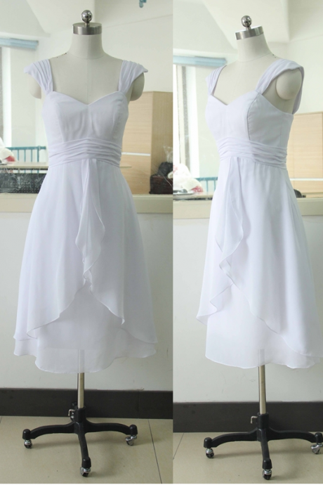 Stock Size White Bridesmaid Dress Short Bridesmaid Gown Knee Length Sweetheart Bridesmaid Dress Blue Bridesmaid Dresses