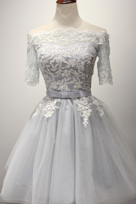 Short Bridesmaid Dress, Tulle Bridesmaid Dress, Off shoulder Bridesmaid Dress, Lace Bridesmaid dress, 