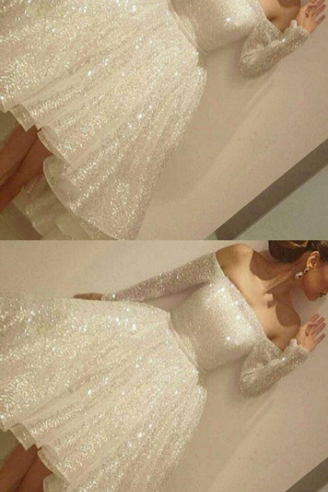 White Homecoming Dress,white Homecoming Dresses,sequin Homecoming Gowns,party Dress