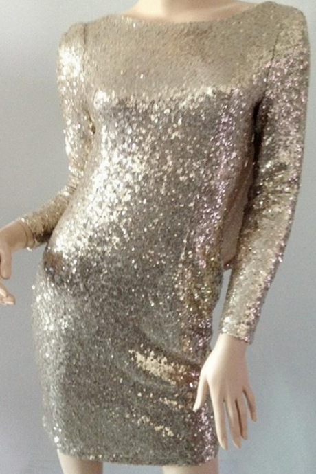 Sequin Shiny Long Sleeves Short Homecoming Dresses,Sparkly Pretty Homecoming Dress