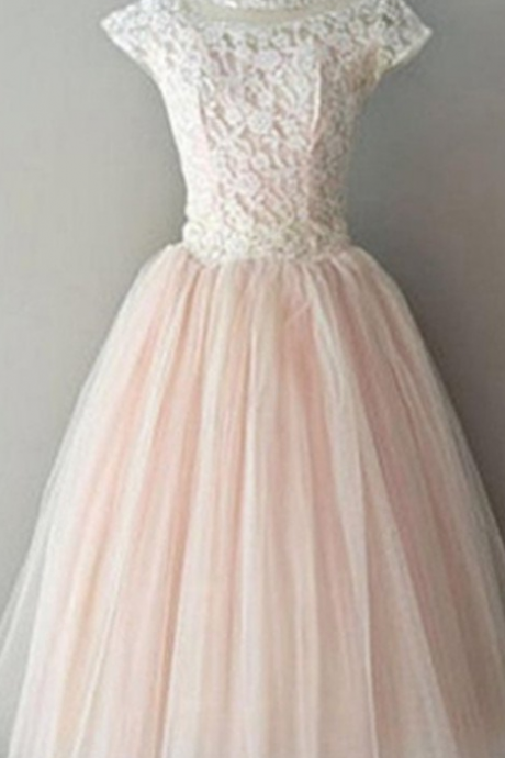 Pink Lace Real Made A-line Homecoming Dresses