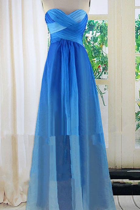 Gorgeous Ombre Prom Dresses, Long Sweetheart A line Evening Dress