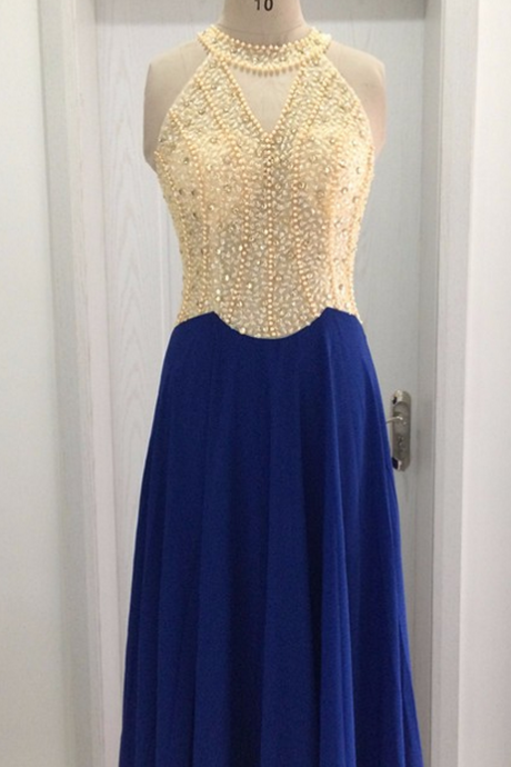 Evening Dress,evening Dresses,sleeveless Royal Blue Prom Dress, Evening Formal Dress