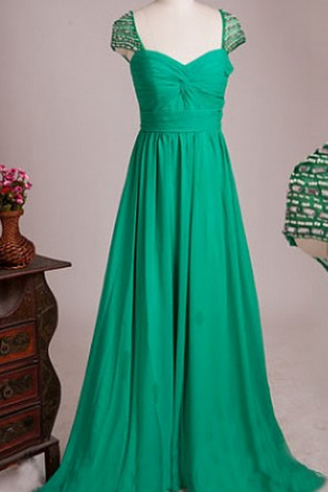 Evening Dresses, Party Dress,green Prom Dresses,a Line Prom Dresses,long Elegant Prom Dresses