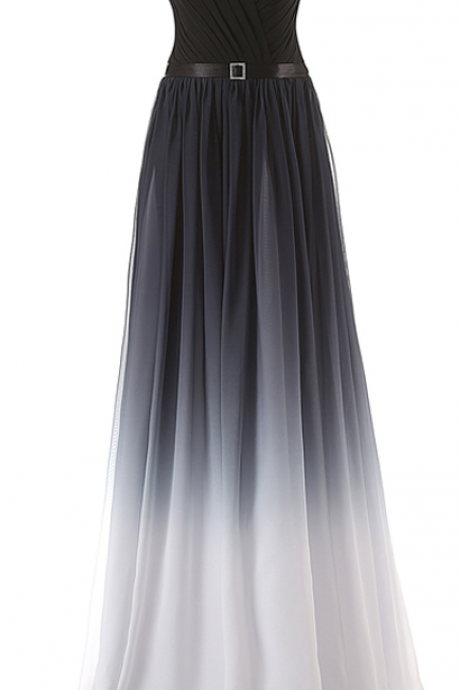 black to white ombre dress Simple Tulle Off Shoulder Black Long Prom Dress, Black Tulle Evening Dress US 6 / Black main image 1