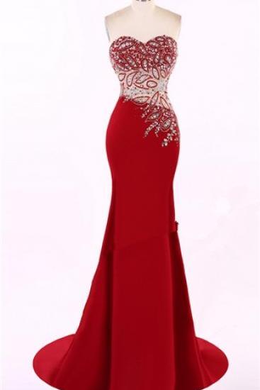 Red Luxury Beading Evening Dresses Formal Evening Gown
